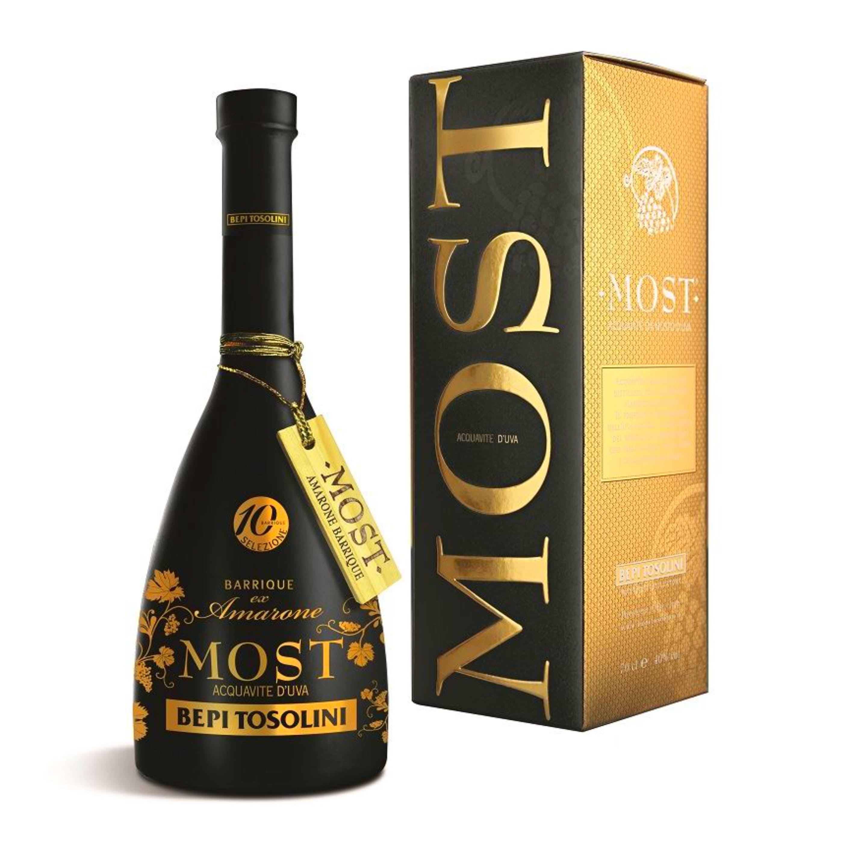 Граппа Bepi Tosolini Acquavite d'Uva Most Barrique Amarone 40% 0.7 л gift box