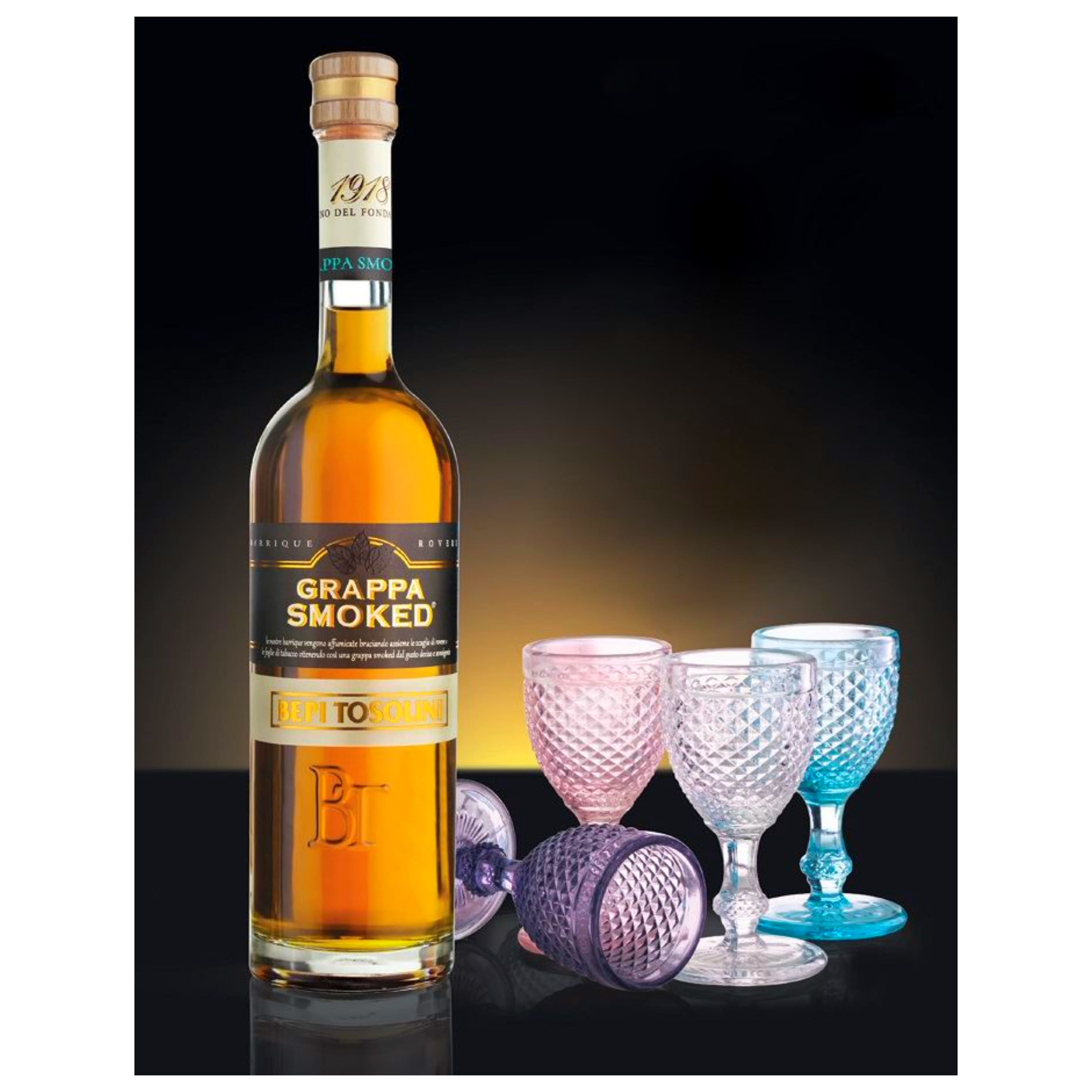 Граппа Bepi Tosolini Grappa Smoked 40% 0.5 л + 4 glasses 
