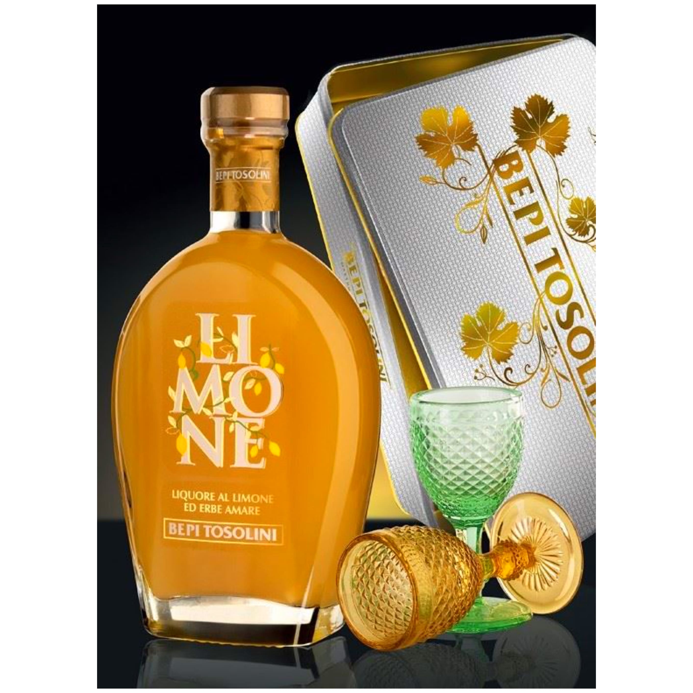 Лікер Bepi Tosolini Liqueur Limone Spezieria 30% 0.7 л + 2 келихи